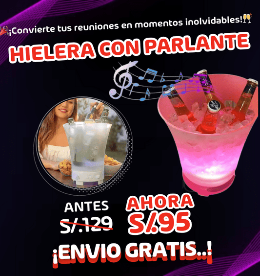 HIELERA CON PARLANTE BLUETOOTH